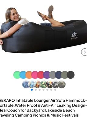 Red Inflatable Lounger - Portable Air Sofa